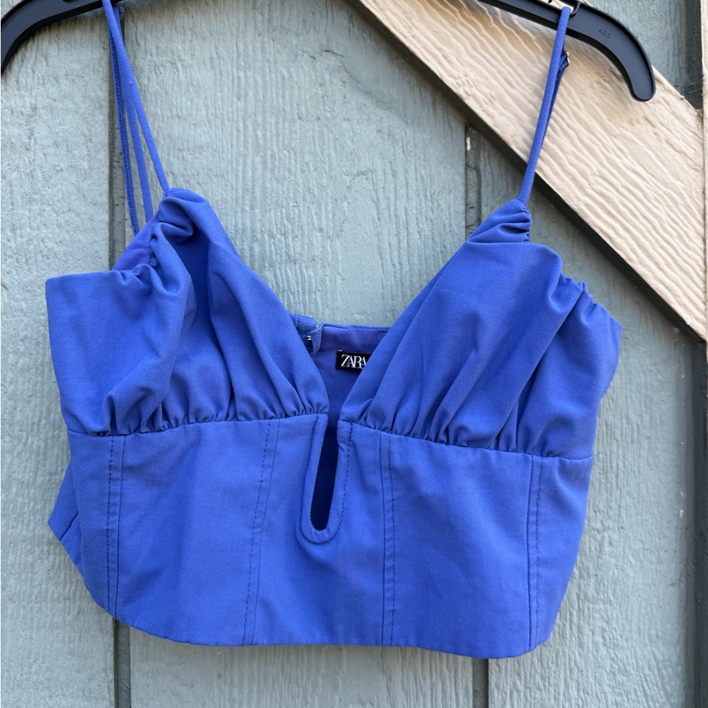 Zara Women's Vibrant Blue Crop Top